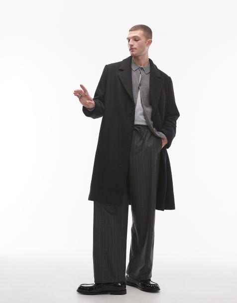 Topman - Cappotto comodo monopetto nero - view 1