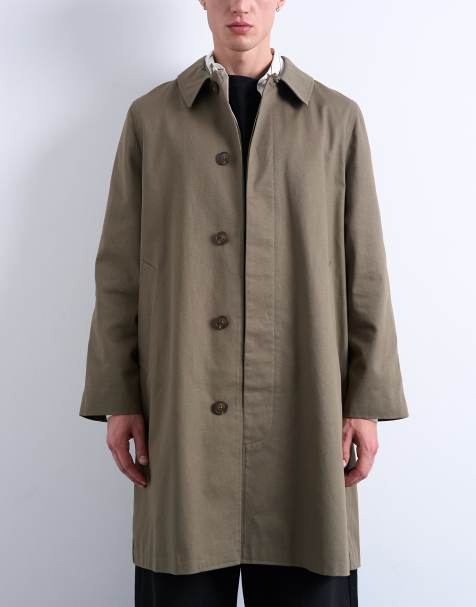 Topman - Cappotto in tela di cotone color kaki - view 1