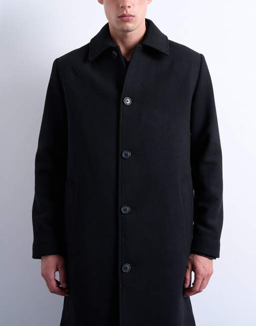 Topman - Cappotto nero in misto lana, 2 di 5