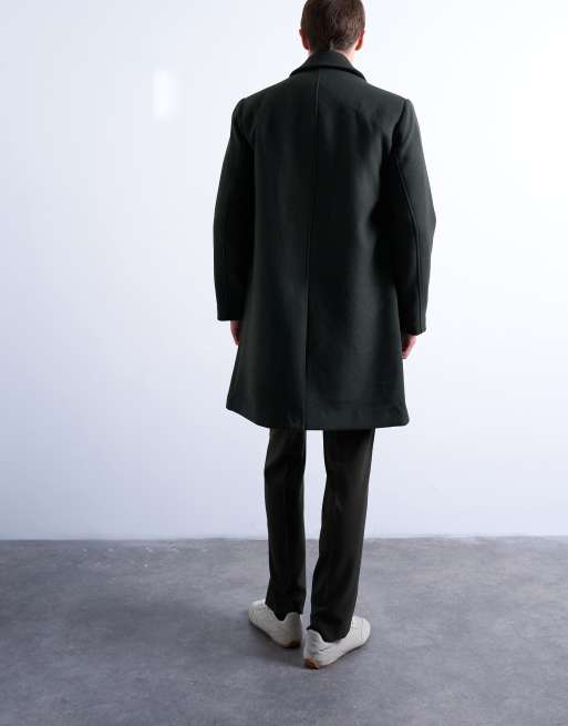 Topman - Cappotto verde scuro in misto lana, 5 di 5