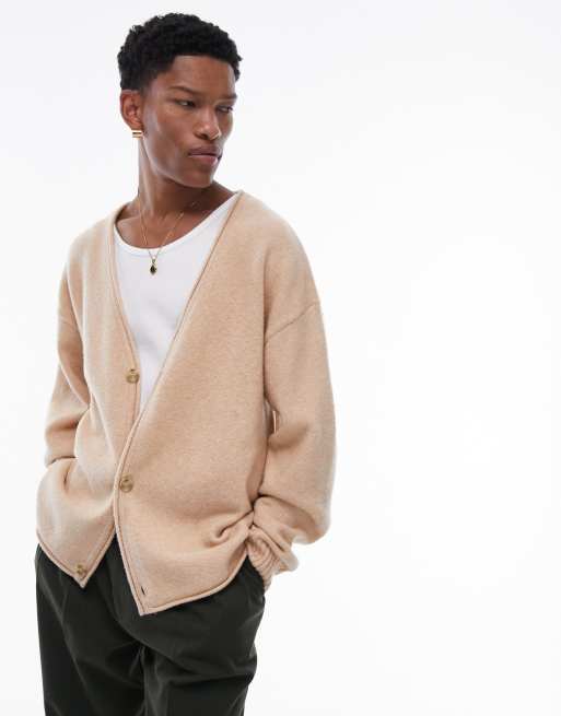 Topman - Cardigan color pietra con fiori ricamati, 2 di 4