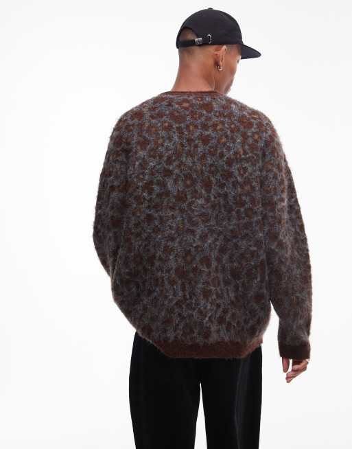 Topman - Cardigan spazzolato leopardato, 2 di 4