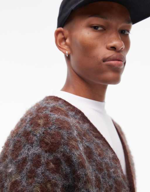 Topman - Cardigan spazzolato leopardato, 3 di 4