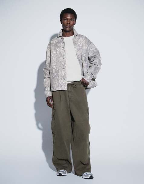 Topman cargo-bukser med ballonpasform i khaki - view 1