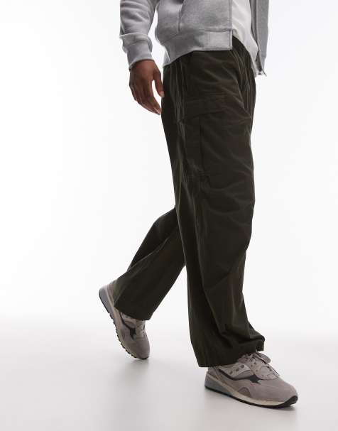 Topman – Cargo-Hose in Khaki mit weitem Schnitt - view 1