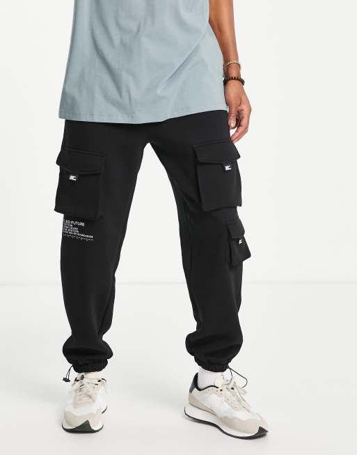 Topman cargo jogger with untitled print in black ASOS