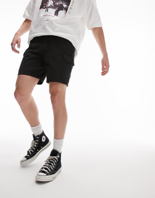 Black converse deals with shorts