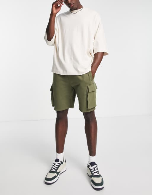 Topman cargo shorts in khaki, 4 of 4