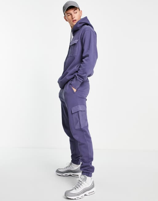 Topman cargo sweatpants in navy - part of a set