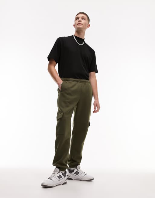 Topman cargo trackies in khaki