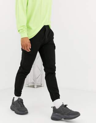 topman black cargo trousers