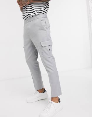 Topman cargo trousers in grey Grey