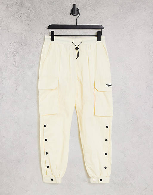 Topman cargo trousers in off white