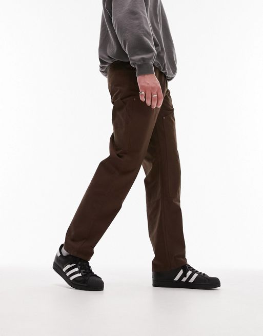 ASOS DESIGN skater carpenter pants in brown