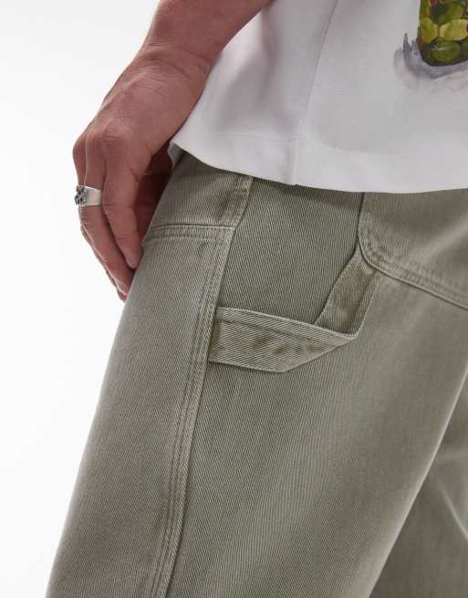 Topman - Carpenter short in kaki, 4 van 5