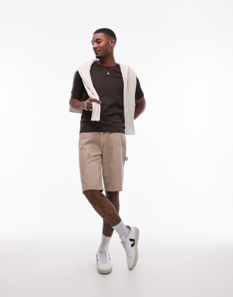 Topman – Carpenter-Shorts in verwaschenem Stein - view 1