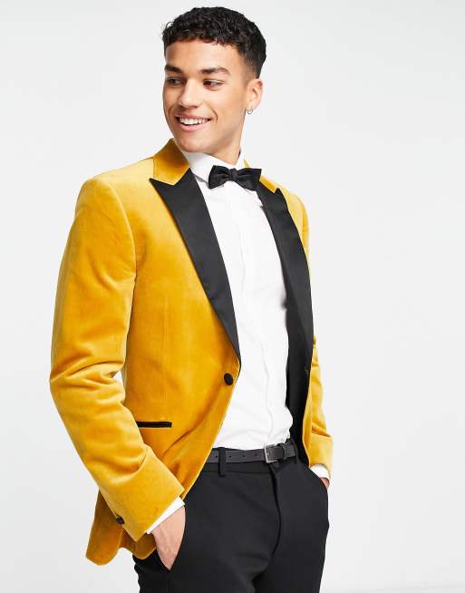 Topman – Champagnefärgad enkelknäppt kavaj med smal passform