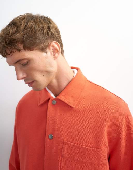 Topman - chaqueta estilo camisa de corte boxy en coral, 4 de 5