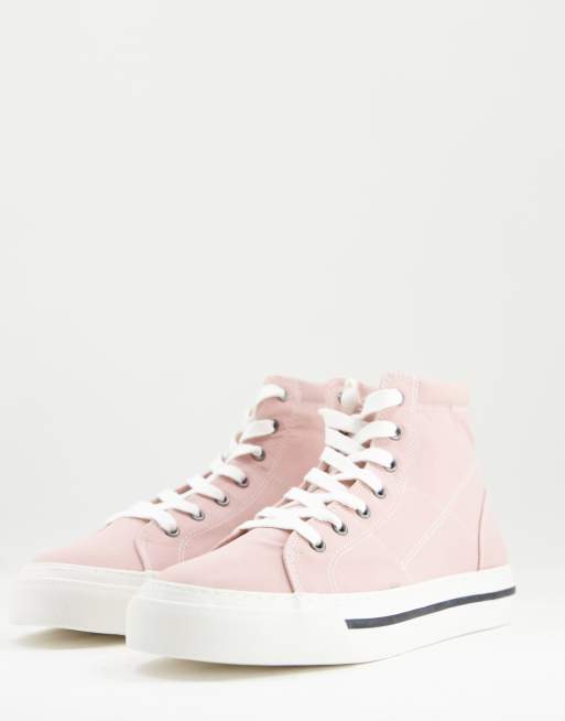 Topman – Chase – Knöchelhohe Sneaker aus Canvas in Rosa