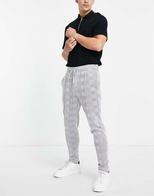 Grey best sale checkered joggers