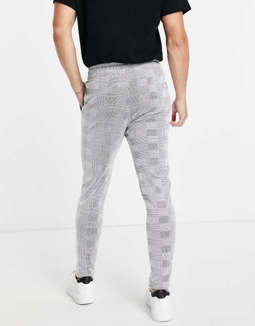 Grey check 2024 joggers