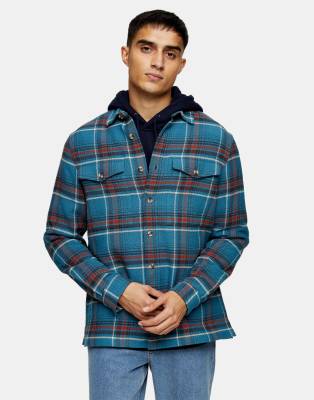 【BAON】[unisex] Sayo Check Over Shirt 24175652-1-blue