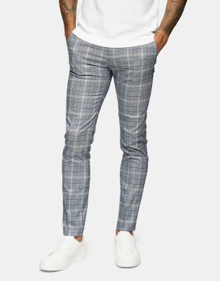 chequered skinny trousers
