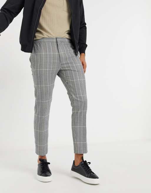 Mens checked best sale trousers asos