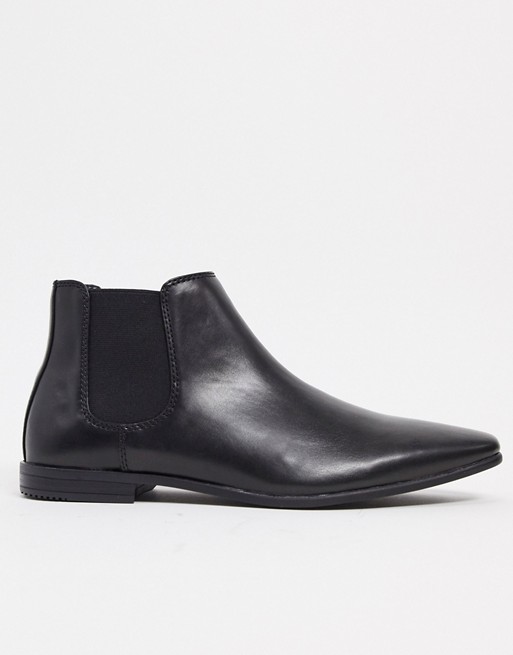 Topman chelsea boots in black