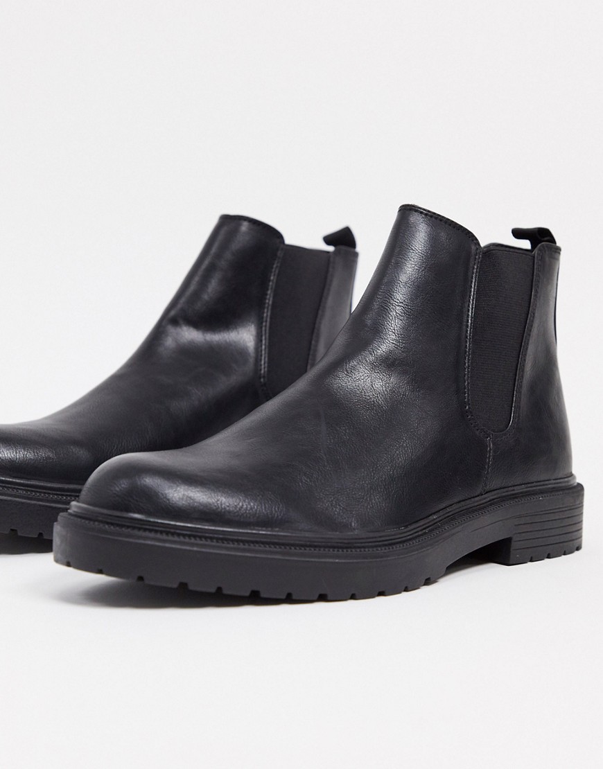 Topman - Chelsea boots met dikke zool in zwart