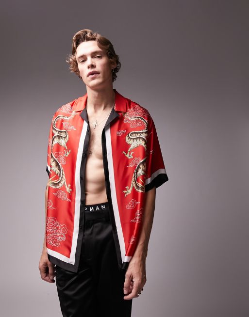 Chemise dragon rouge hotsell