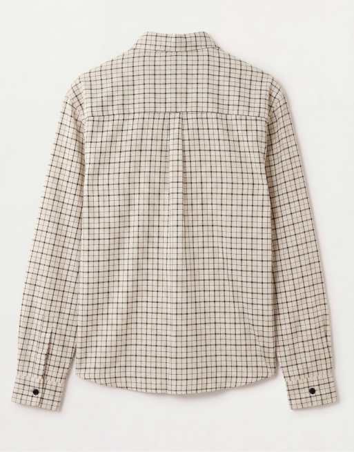 Topman - Chemise décontractée coupe courte à carreaux - Écru, 9 de 10