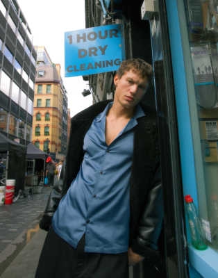 Topman - Chemise en satin à manches courtes - Bleu moyen