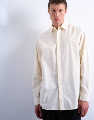 Topman - Chemise habillée oversize - Jaune clair-Bleu