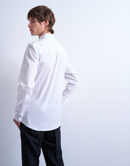 Topman - Chemise habillée stretch à manches longues - Blanc, 4 de 5