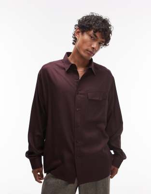 Topman - Chemise oversize - Marron