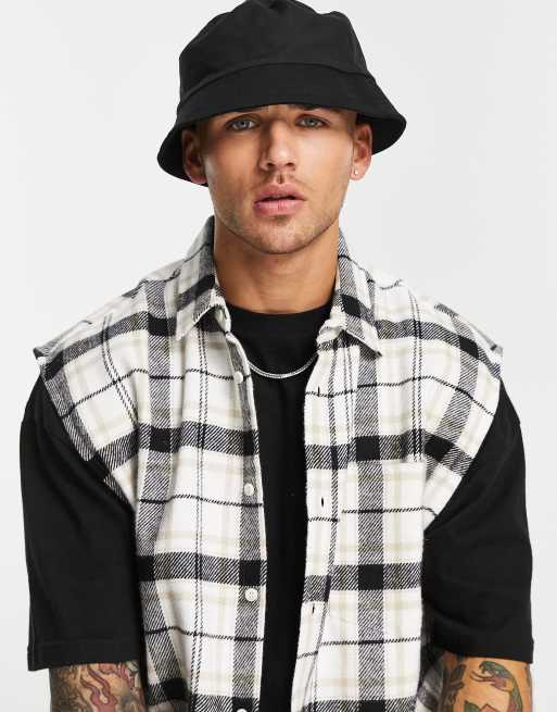 Chemise à Carreaux Topman Demi-manches – Taille M, Bleu Et Blanc, Occasion Très Bon état