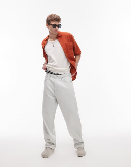 Topman - Chemise texturée coupe carrée à manches courtes - Rouille, 2 de 4