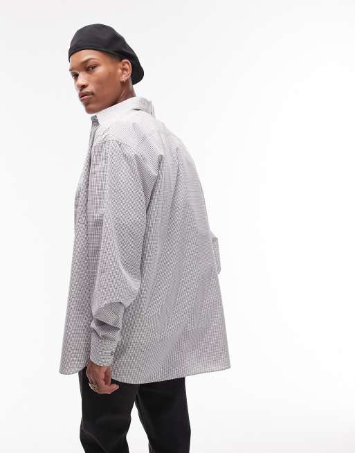 Topman - Chemise ultra oversize à manches longues avec carreaux effet grille - Multicolore