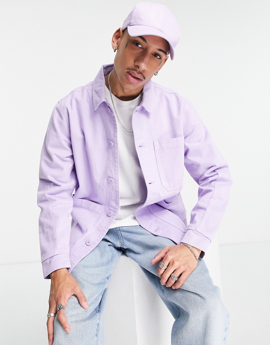 Topman chore jacket in lilac-Purple