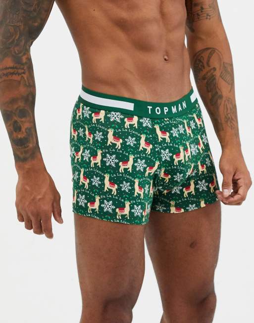 Topman Christmas underwear pack in white & grey