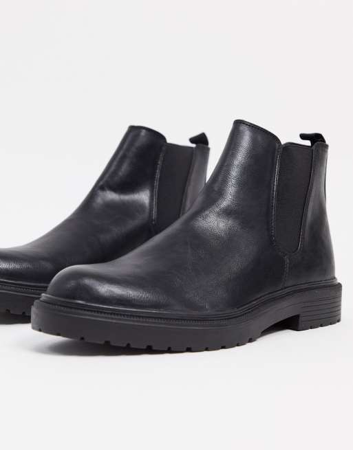 Topman chunky chelsea boots in black | ASOS