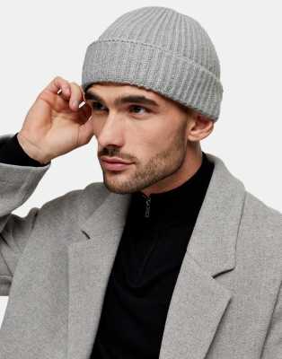 Topman Chunky Fluffy Beanie In Gray-grey