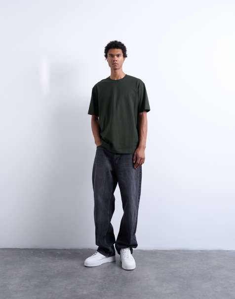 Topman – Ciemnozielony T-shirt o luźnym kroju - view 1