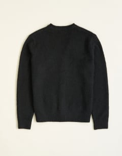 Model wearing Classic fit brushed knitted cardigan in black