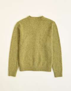 Model wearing Classic fit brushed knitted cardigan in green