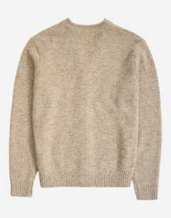 Model wearing Classic fit brushed knitted cardigan in oatmeal