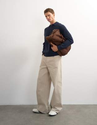 Topman Classic Fit Knit Polo In Blue