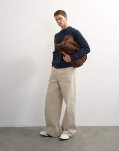 Classic fit knitted polo in navy