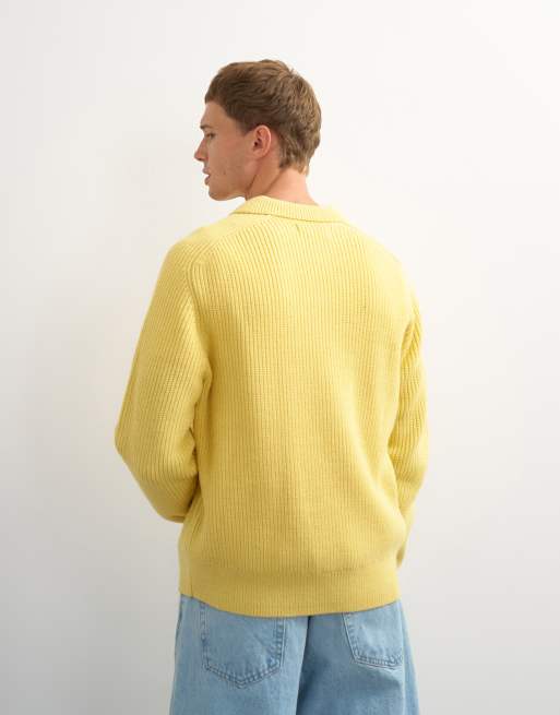 Topman classic fit knitted polo in yellow, 4 of 5